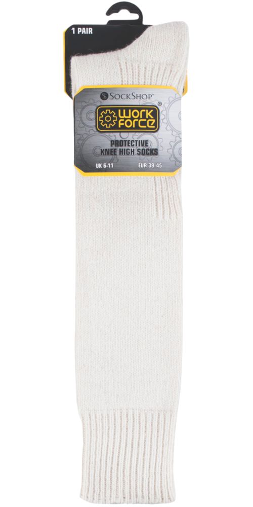 SockShop Protective Knee-High Socks Cream Size 6-11 - Screwfix