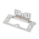 Polished Chrome Flush Hinge 76mm x 33mm 2 Pack