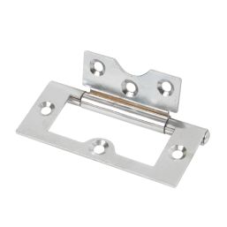 Polished Chrome Flush Hinge 76mm x 33mm 2 Pack