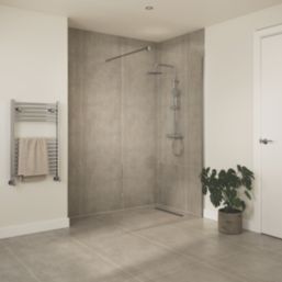 Palermo  Semi-Framed Showerwall Glass Chrome 900mm x 1950mm