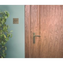 Knightsbridge Screwless 2-Gang 2-Way LED Dimmer Switch  Antique Brass