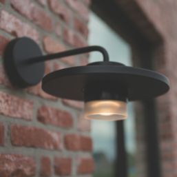 Lutec Plato Outdoor LED Wall Light Black 7W 1000lm