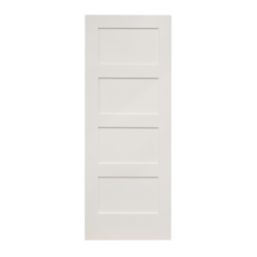 Primed White Wooden 4-Panel Shaker Internal Door 2040mm x 626mm