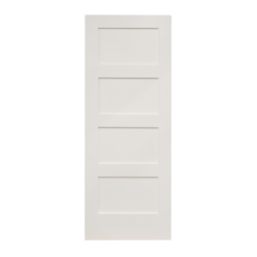 Primed White Wooden 4-Panel Shaker Internal Door 2040mm x 626mm
