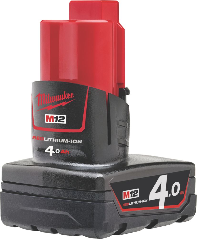 Milwaukee M12 B4 12V 4.0Ah Li-Ion RedLithium Battery Screwfix