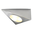 4lite  Triangular LED Cabinet Lights Silver 2W 180lm 3 Pack