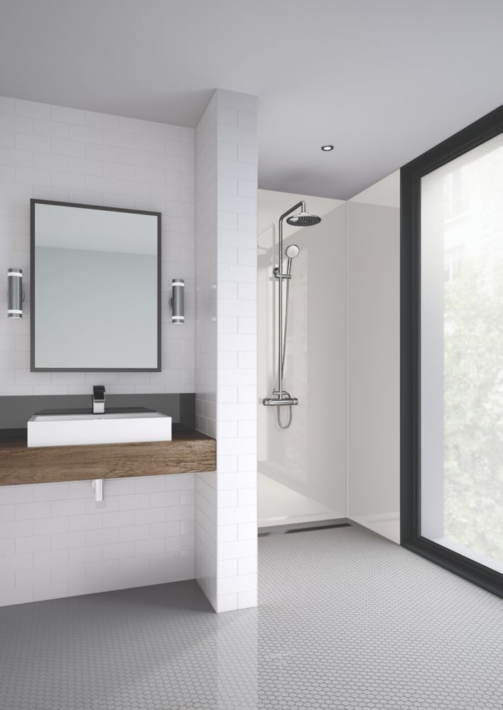 Splashwall  Bathroom Splashback Gloss Ivory 1200mm x 2420mm x 4mm