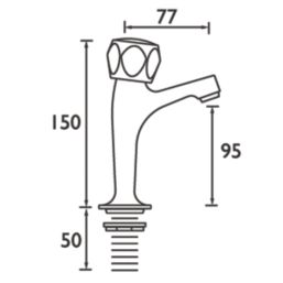 Bristan Club Contemporary Round Head High Neck Pillar Kitchen Taps Chrome 1 Pair