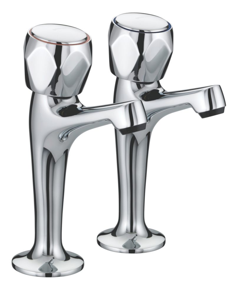 Bristan Club Contemporary Round Head High Neck Pillar Kitchen Taps