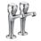 Bristan Club Contemporary Round Head High Neck Pillar Kitchen Taps Chrome 1 Pair