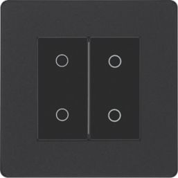 British General Evolve 2-Gang 2-Way LED Double Secondary Touch Trailing Edge Dimmer Switch  Matt Black with Black Inserts