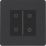 British General Evolve 2-Gang 2-Way LED Double Secondary Touch Trailing Edge Dimmer Switch  Matt Black with Black Inserts