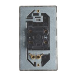 Contactum Lyric 45A 1-Gang DP Control Switch Brushed Brass  with Black Inserts