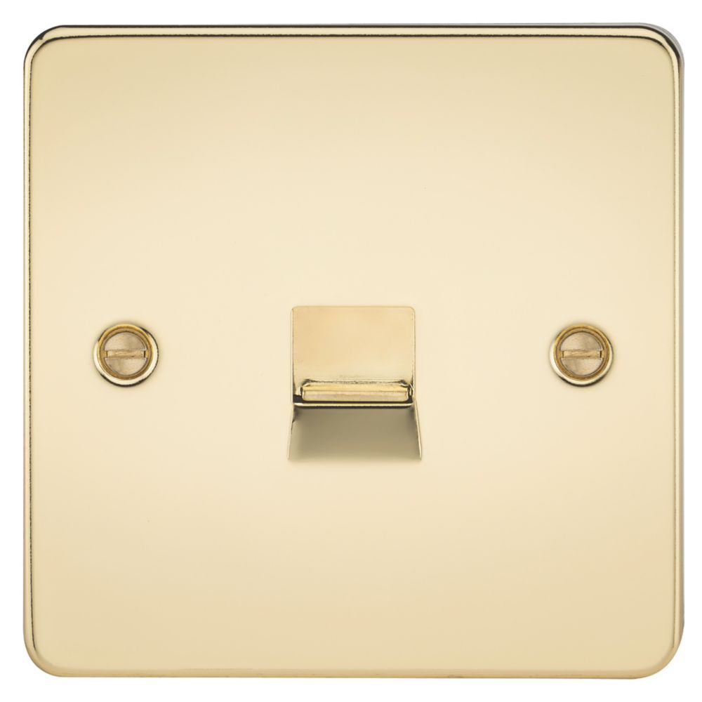 Knightsbridge 1 Gang Master Telephone Socket Polished Brass Screwfix 3956