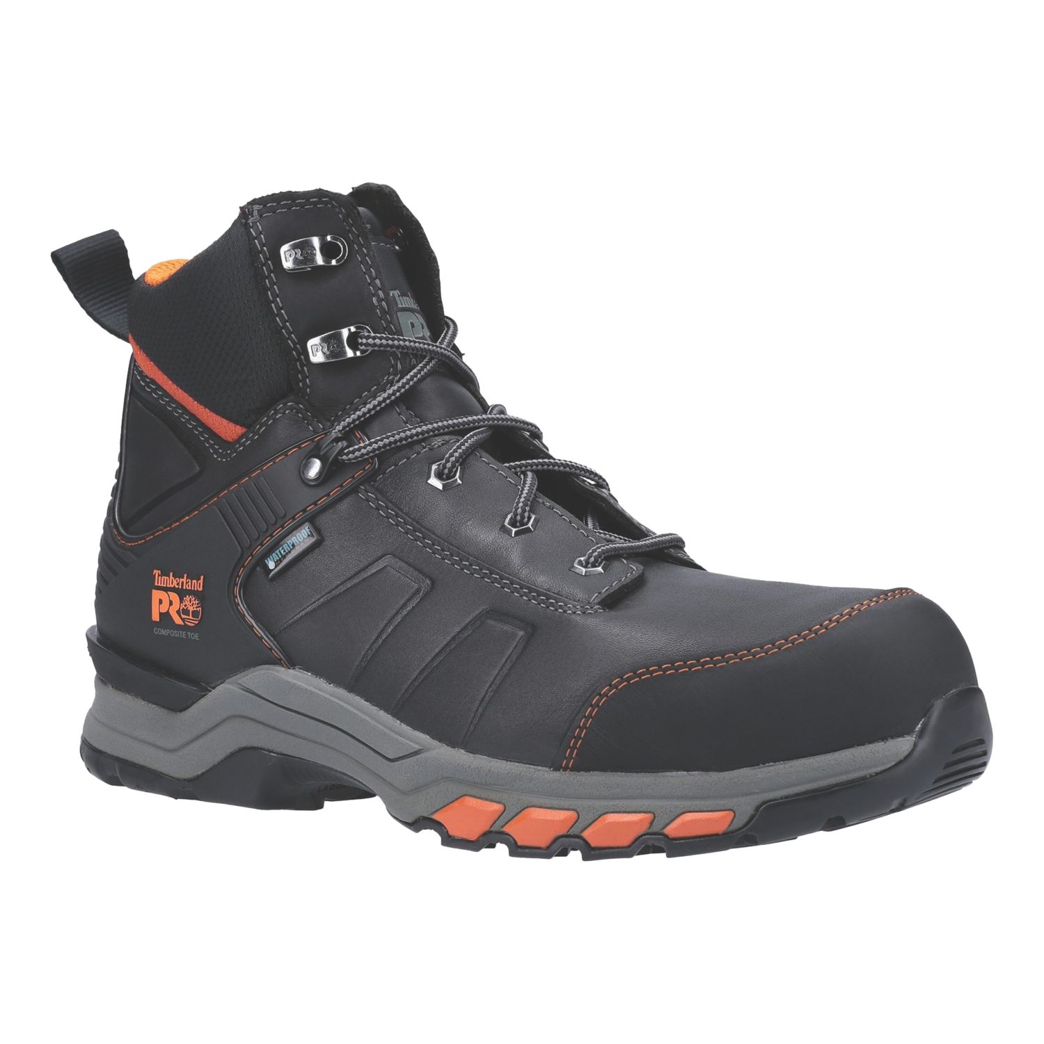 Timberland Pro Hypercharge Size 10.5 Black/Orange Waterproof Safety Boots (703XK)