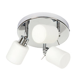 Luxor Cylinder 3-Light Bathroom Spotlight Chrome / White
