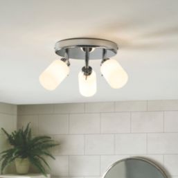 Luxor Cylinder 3-Light Bathroom Spotlight Chrome/White