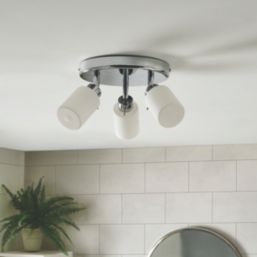 Luxor Cylinder 3-Light Bathroom Spotlight Chrome/White