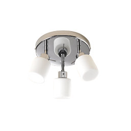 Luxor Cylinder 3-Light Bathroom Spotlight Chrome / White