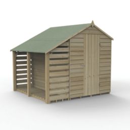 Forest 4Life 5' x 7' (Nominal) Apex Overlap Timber Shed with Lean-To