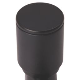 Flomasta  15mm x 1/2" Black Straight Modern Manual Radiator Valve & Lockshield  2 Pack