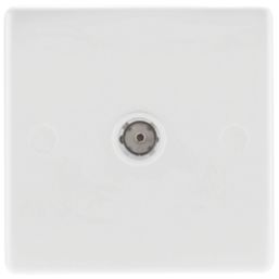 British General 800 Series 1-Gang Coaxial TV Socket White