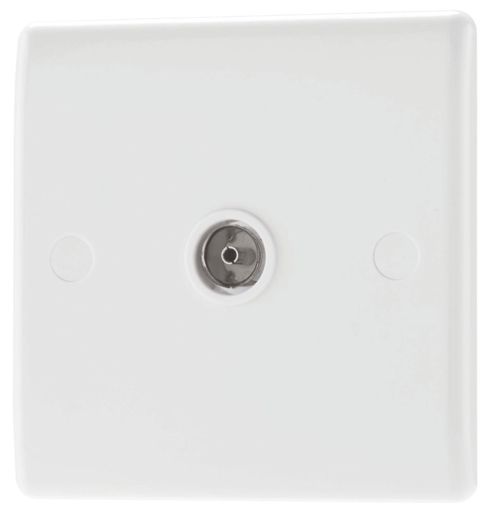 British General 800 Series 1-Gang Coaxial TV Socket White