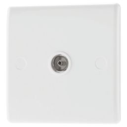 British General 800 Series 1-Gang Coaxial TV Socket White