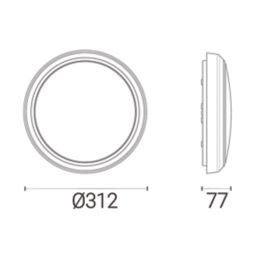 4lite  LED Wall/Ceiling Light Graphite 13W 1300lm