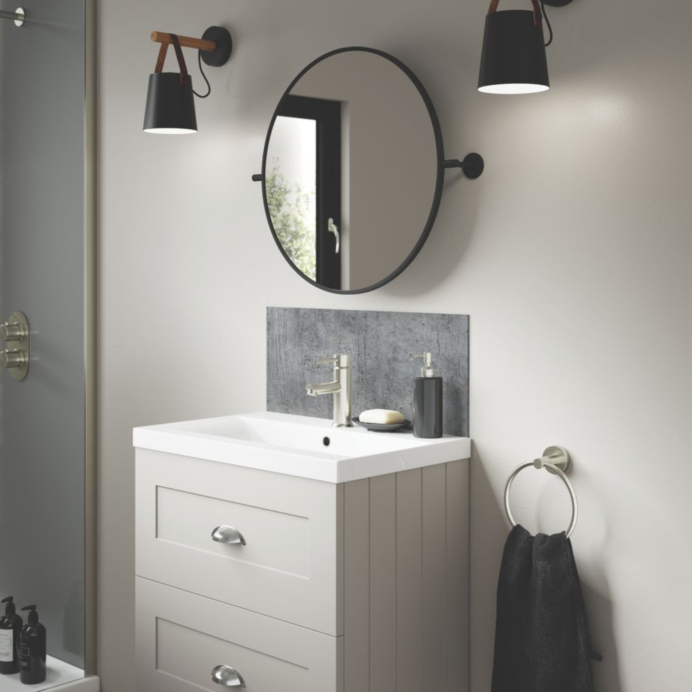 Splashwall Ravello Vanity Splashback Matt Grey 600mm x 250mm x 4mm