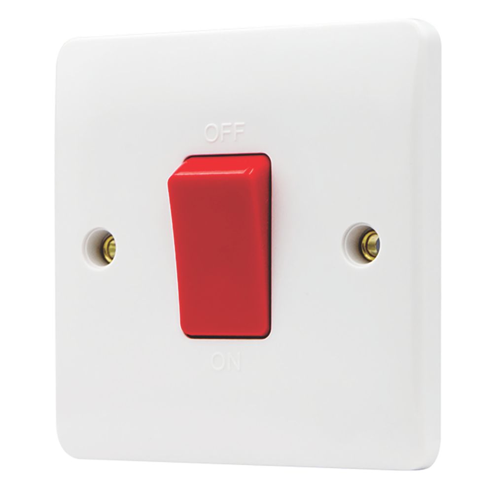Vimark  50A 1-Gang DP Cooker Switch White