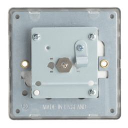 Contactum Lyric 1-Gang F-Type Satellite Socket Brushed Steel with White Inserts