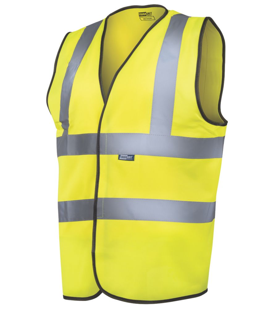 Tough Grit High Visibility Vest Yellow 2X Large 56 Chest Screwfix