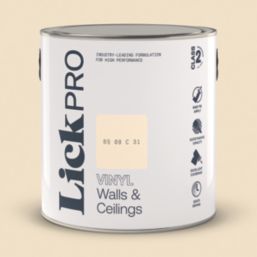 LickPro  2.5Ltr Cream BS 08 C 31 Vinyl Matt Emulsion  Paint