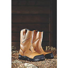 Site Gravel   Safety Rigger Boots Tan Size 8