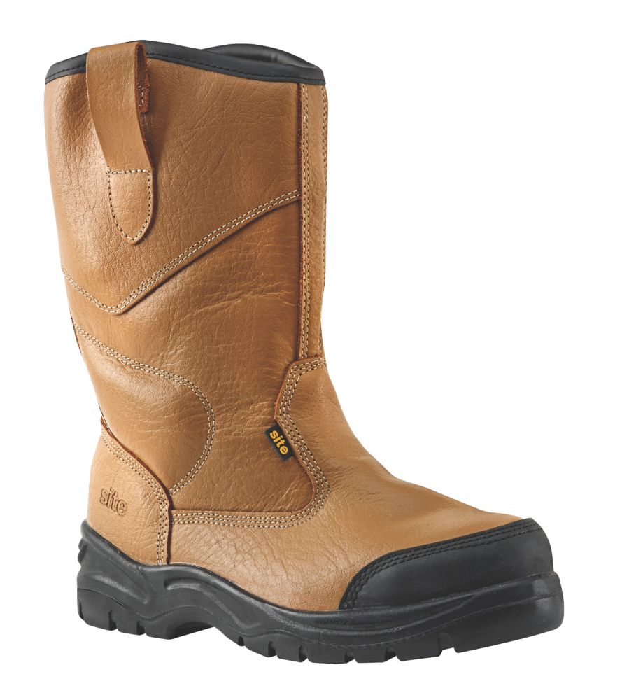 Site Gravel Safety Rigger Boots Tan Size 8 | Rigger Boots | Screwfix.com