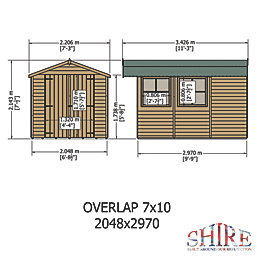 Shire  6' 6" x 10' (Nominal) Apex Overlap Timber Shed