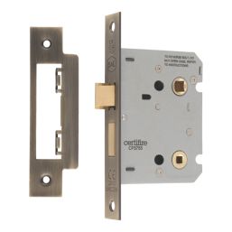 Smith & Locke  Antique Brass Bathroom Mortice Latch 76mm Case - 57mm Backset