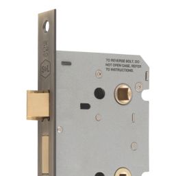 Smith & Locke  Antique Brass Bathroom Mortice Latch 76mm Case - 57mm Backset