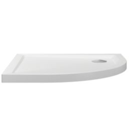 Milan Quadrant Bathroom Shower Tray & Waste White Gloss 900mm x 900mm x 40mm