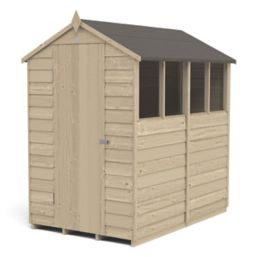 Forest  4' x 6' (Nominal) Apex Overlap Timber Shed with Base