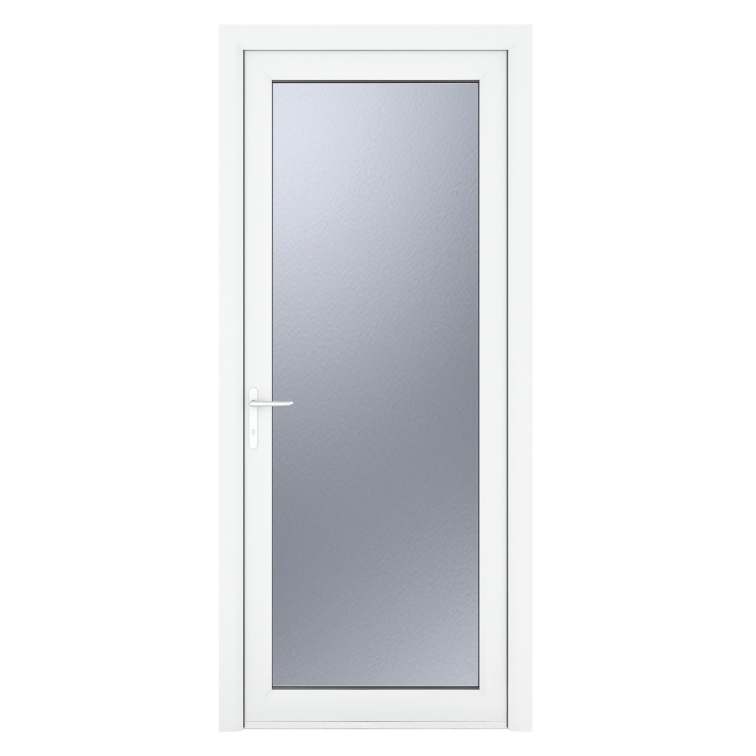 Crystal Fully Glazed 1-Obscure Light Right-Handed White uPVC Back Door 2090mm x 840mm (705KF)