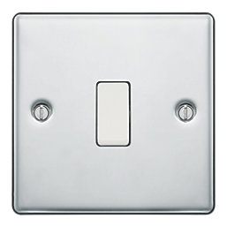 LAP  20A 16AX 1-Gang 2-Way Light Switch  Polished Chrome with White Inserts