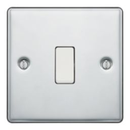 LAP  20A 16AX 1-Gang 2-Way Light Switch  Polished Chrome with White Inserts