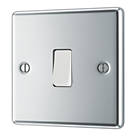 LAP  20A 16AX 1-Gang 2-Way Light Switch  Polished Chrome with White Inserts