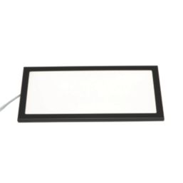VEW Slim Rectangular LED Cabinet Lights Black 6W 300lm 3 Pack