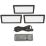 VEW Slim Rectangular LED Cabinet Lights Black 6W 300lm 3 Pack