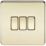 Knightsbridge  10AX 3-Gang 2-Way Light Switch  Polished Brass
