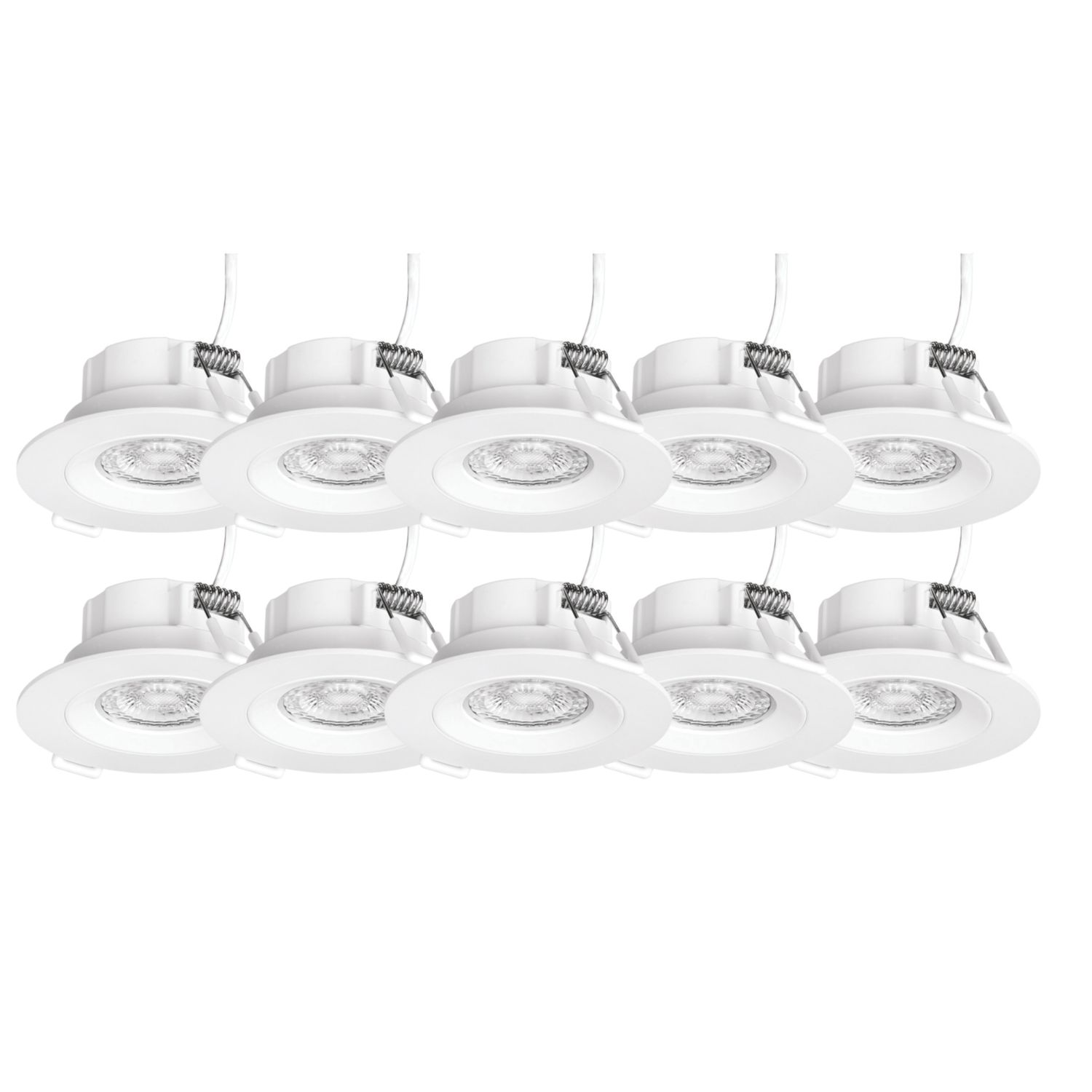 4lite Marsonia Fixed Non Fire Rated LED Downlights Matt White 5W 450lm 10 Pack (705VG)