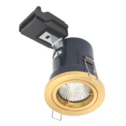 Electralite Yate Fixed  Fire Rated Downlights Brass 10 Pack